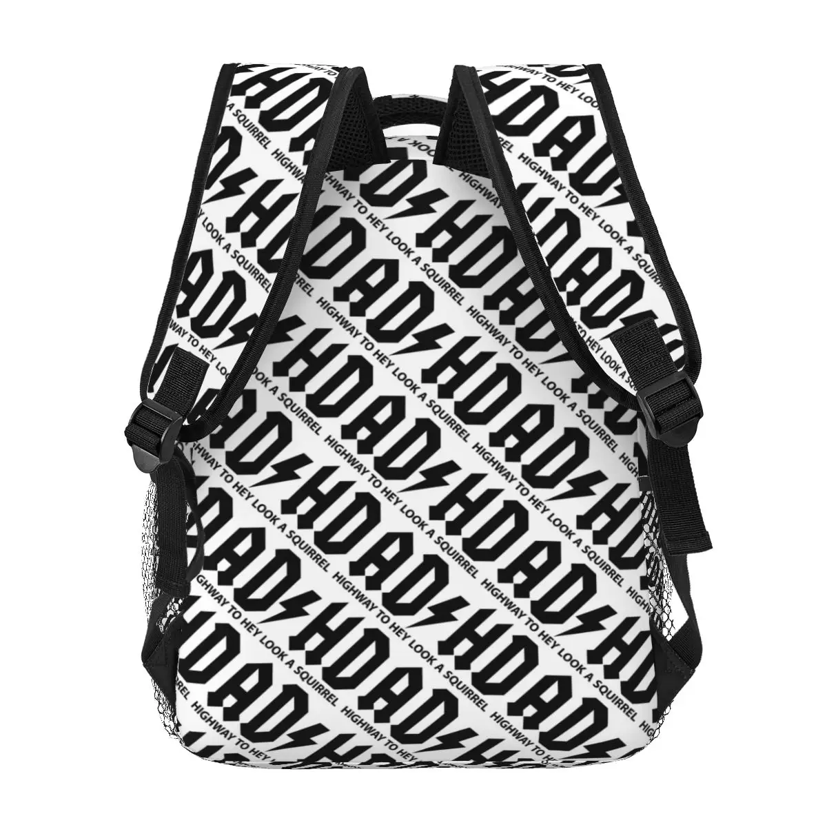 

ADHD Highway Hey Look Squirrel Rocker Rock And Roll Backpack Student Boys Girls BookBag School Bag Shoulder Bags for Men Women