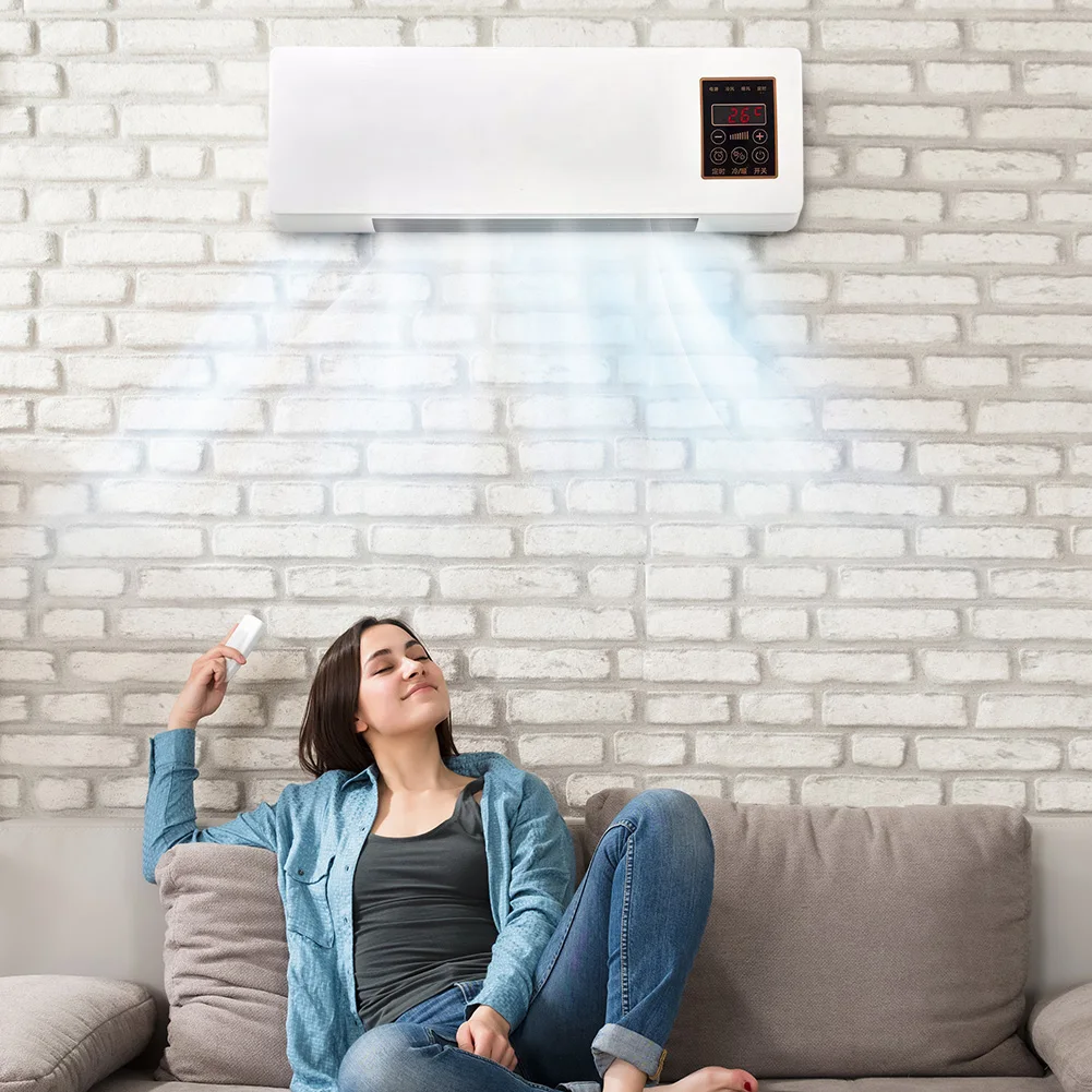 مكيف هواء محمول مثبت على الحائط مع جهاز تحكم عن بعد متعدد الوظائف مكيف هواء صغير سبليت تيار متردد/نظام تسخين للمكتب المنزلي #4