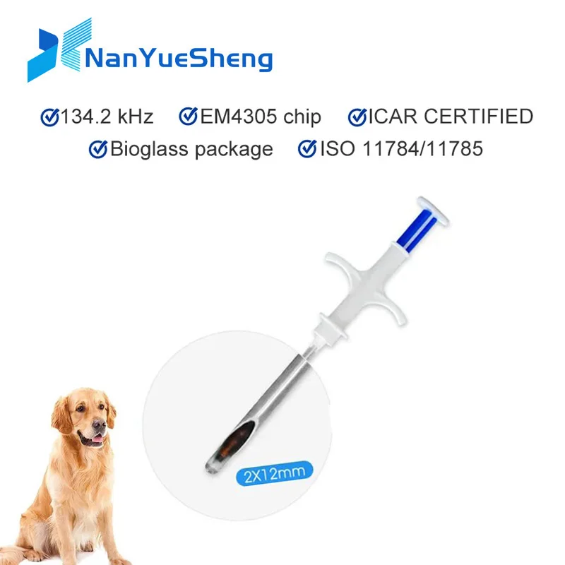 

20pcs 1.4*8mm FDX-B Microchips 134.2KHz Animal Chip Microchip Veterinary Pet Syringe RFID Injector Animal Transponder Pet Reader