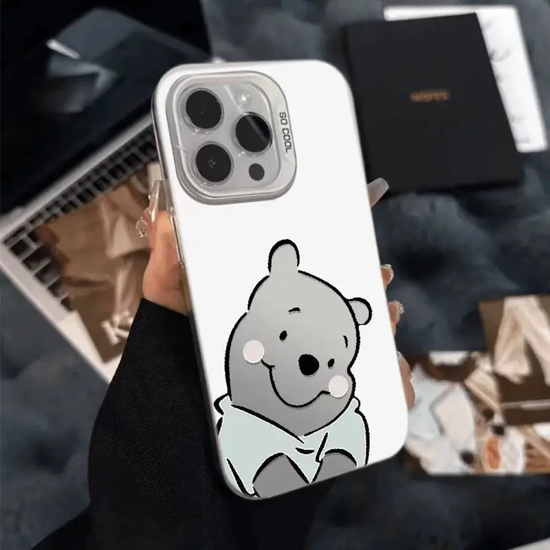 Disney Winnie The Pooh custodia per telefono carina per iPhone 15 14 13 12 11 Pro Max XR XS X 12 13 Mini 7 8 Plus Y2K Cover posteriore Kawaii per