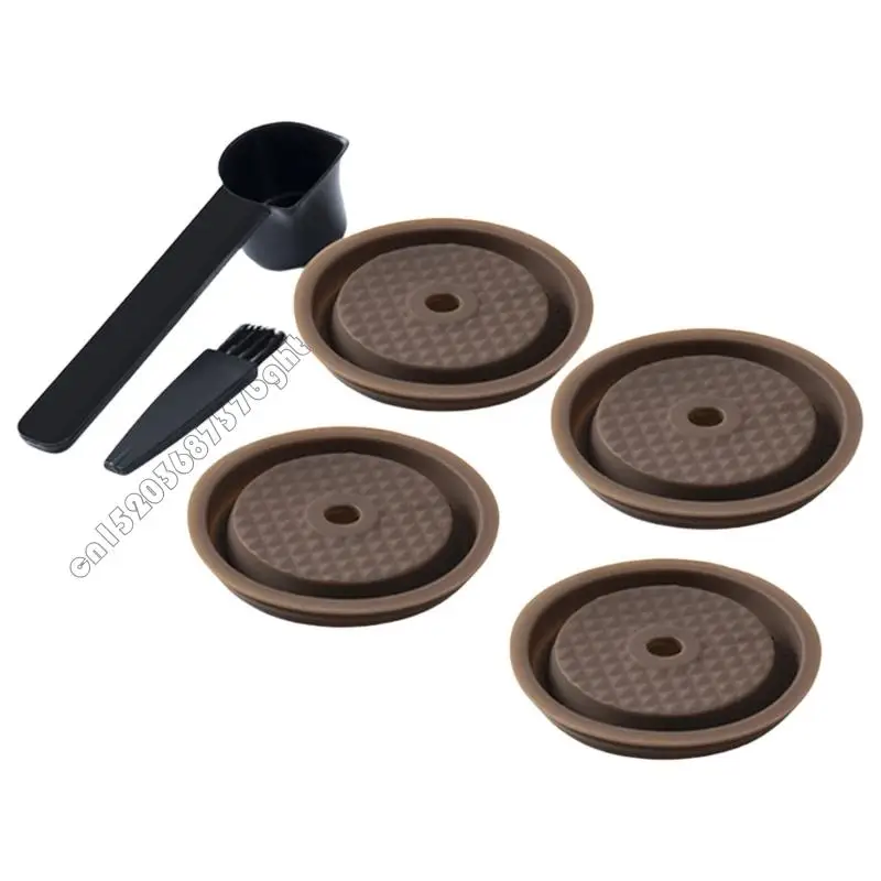 

4XFB 4Pcs Reusable Silicone Lids Coffee Silicone Cover Lids Refilled Capsules