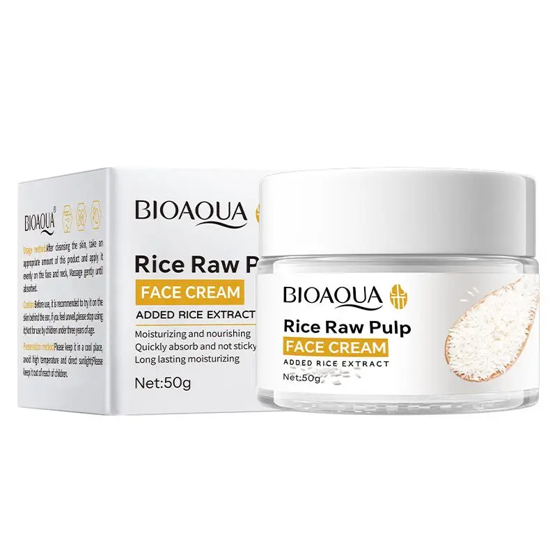 

New BIOAOUA Rice Plasma Cream Deeply Nourishing Moisturising Anti-Aging Spot Reducing Cream Facial Health Care Cream For Women