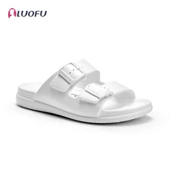 LUOFU Women's Double Buckle Slide Sandals, Summer Lightweight Comfortable Eva Non-slip Sandals For Indoor Outdoor, 2023 New