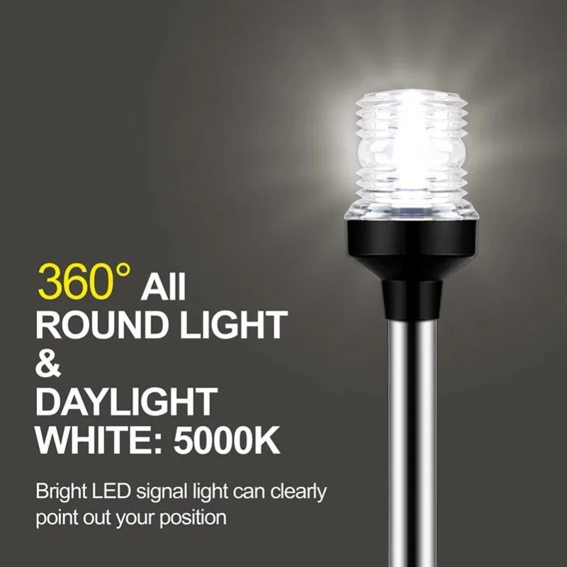 Fold Down 360 Degree LED Boat Navigation Light for Yacht Marine Anchor Light 12~24 V Sailing Signal Light Boat Accessories