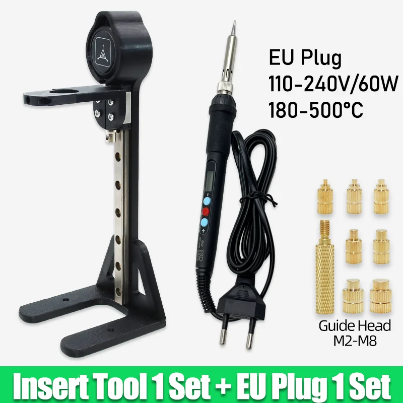 Messing-Einsatzmutter mit Gewinde, 3D-Druckwerkzeug, M2, M3, M4, M5, Heat-Set, Einfügung, Lötkolben-Set, Hot-Melt-Rändelmutter für Kunststoff-PC