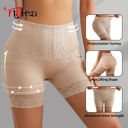Flarixa Lace Tummy Control Shorts Women High Waist Belly Lifting Hip Pants Flat Stomach Shapewear Safety Panties Under Dress
