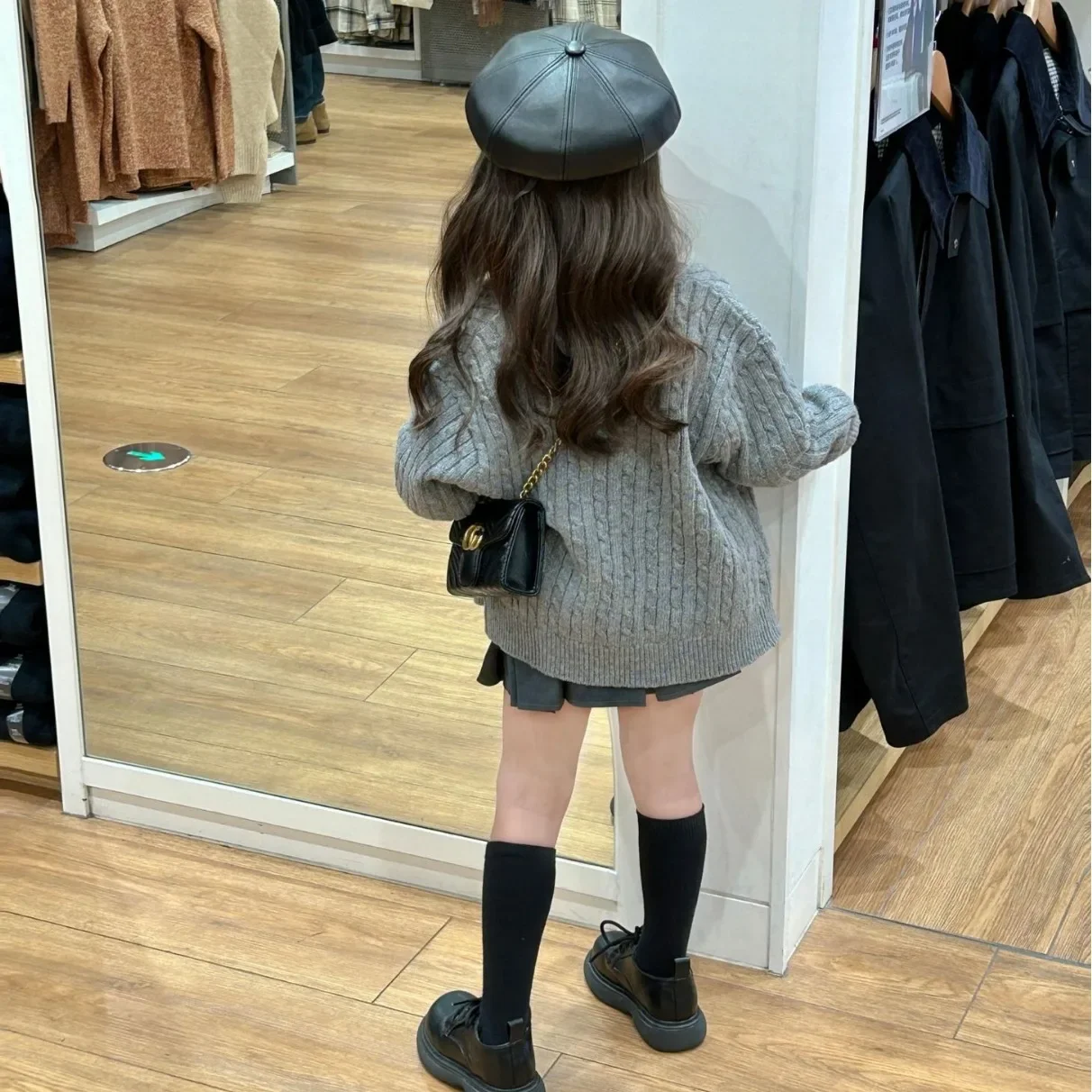 Children Clothing 2024 Spring New Girls Cardigan Skirt Suit Baby Girl Sweater Coat Shirt Fashionable Casual