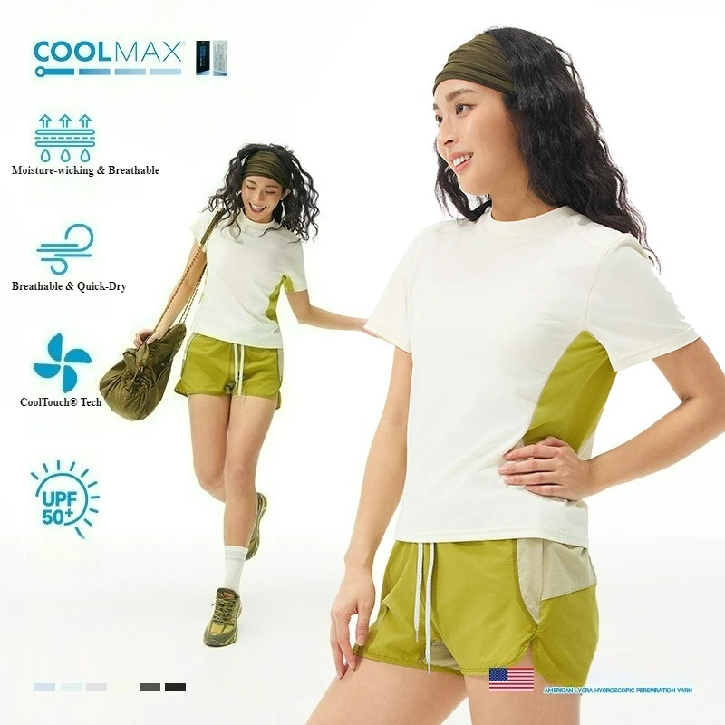 Unisex Quick-Dry & Moisture-Wicking Spliced Tee Fitness Exercise Can Pull Couple's Tops