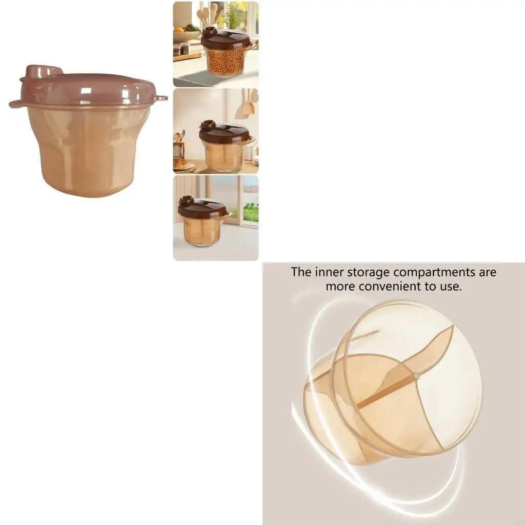 

J2HD Hygienic 3 Section Baby Dispenser Durable Plastic Milk Powder For Daily Feeding Convenience