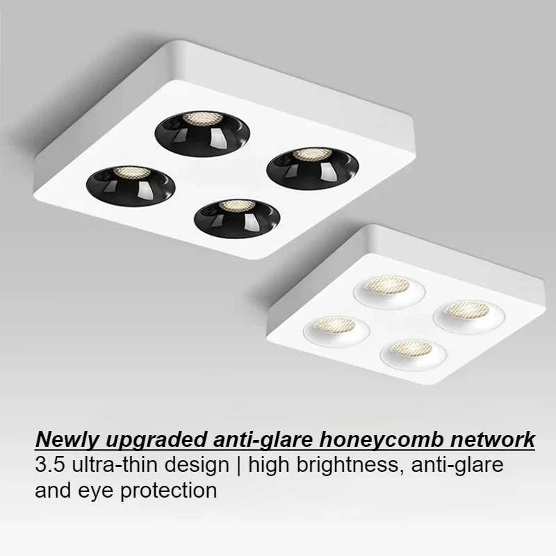 Modern LED surface mounted ceiling lights 3.5CM simple stylish lamp home decor COB spotlight with no opening square spotlights
