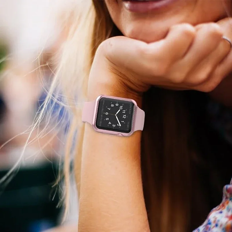 Cover per Apple Watch Case 44MM 41MM 45MM 42MM 40MM 38MM Hollow Soft Clear TPU Screen Protector Case per iWatch 9 8 7 6 SE 5 4 3