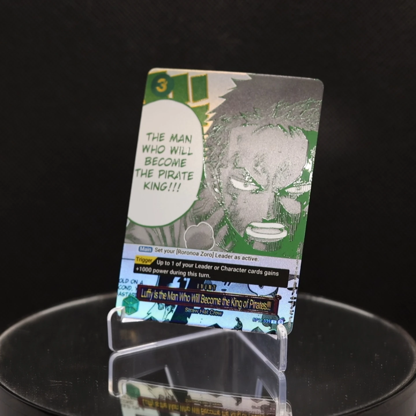 

4pcs/set OPCG English OP12-039 Zoro Event Luffy Will Be The King Of Pirates One Piece TCG Textured Foil Card Game Toys