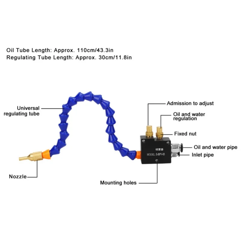Coolant Lubricant Sprayer Spray System For CNC Lathe Milling Machine Kit Drill Engraving Tool