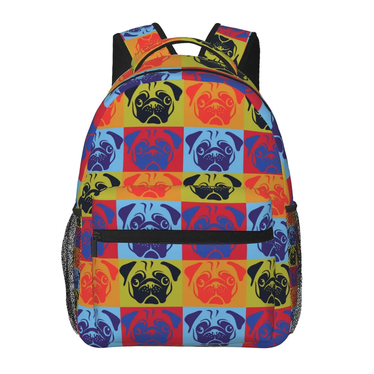 Pug Dog Pop Art By AiReal Apparel Framed Backpacks Boys Girls Bookbag Students School Bags Cartoon Laptop Rucksack Shoulder Bag