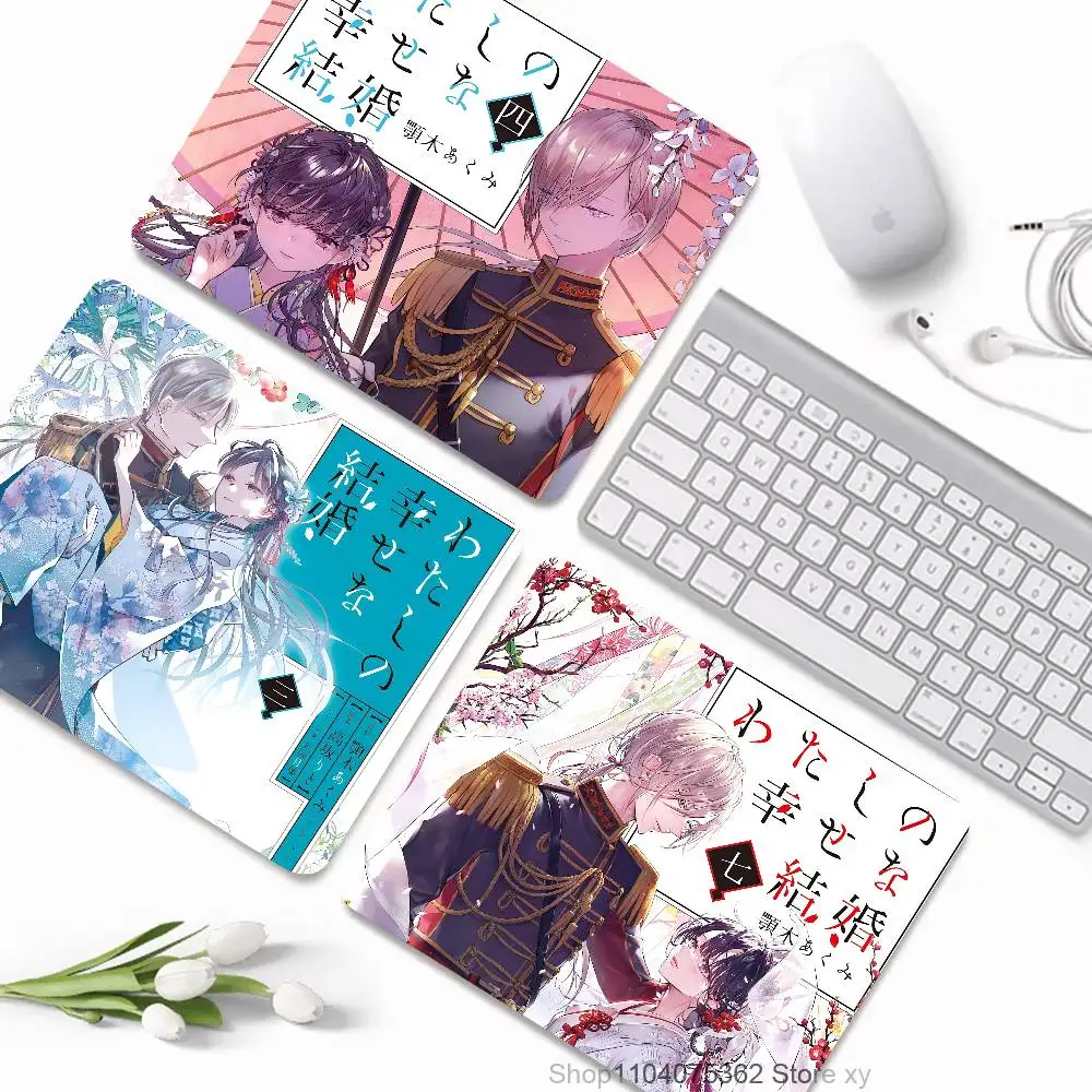 Anime My Happy Marriage Mousepad Small LockEdge Mouse Pad For Gamers Computer Desk Pad Rectangular Anti-slip Rubber
