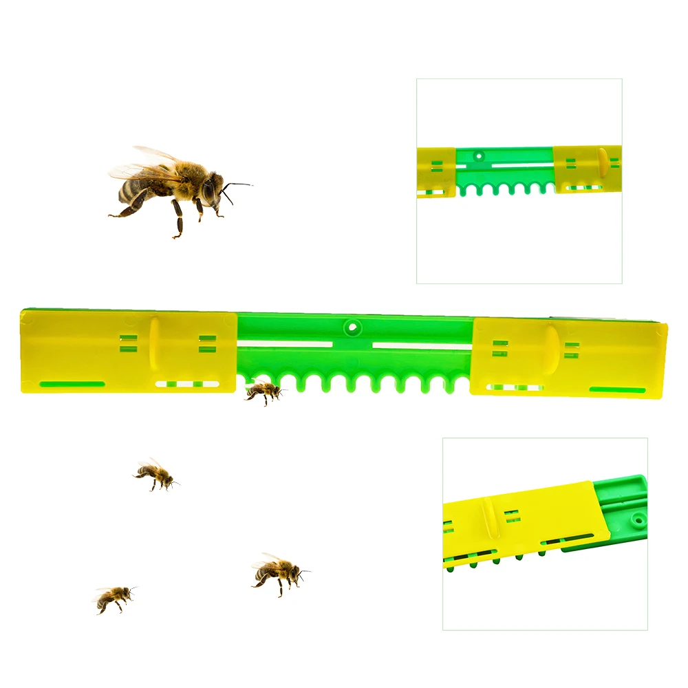 2PCS Plastic Bee Hive Entrance Reducer With Slider Keep Intruders And Robbery Protection Travel Transport Gate Adjustable Close