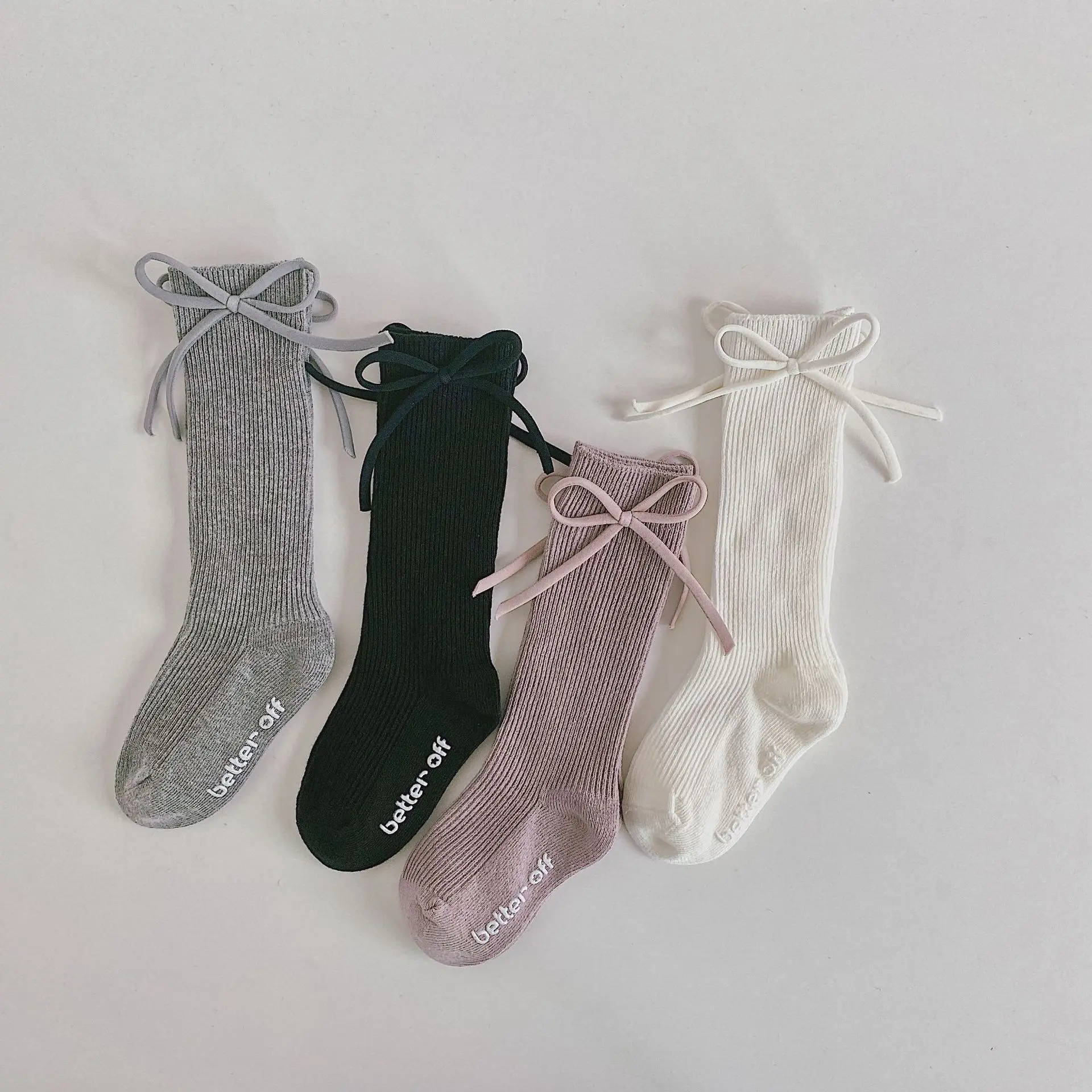 Spring And Autumn New Korean Version Of The Cute Bow Cotton Breathable Children's Non-slip Mid-calf Socks Girls Princess Socks