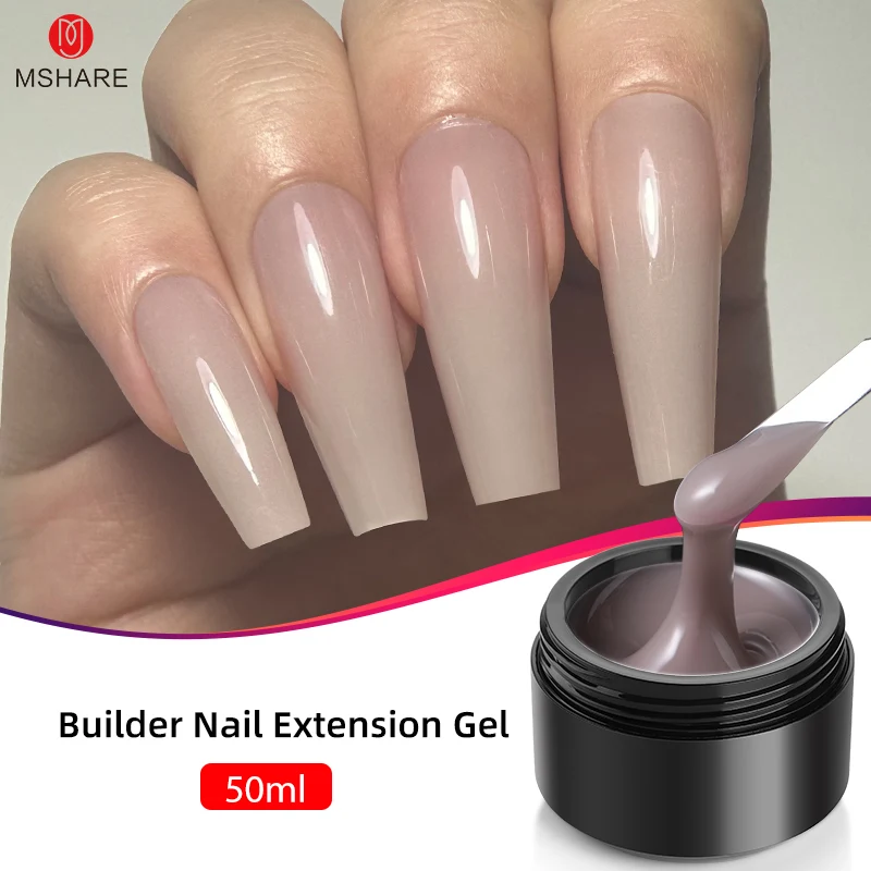 Mshare 50ML Building Nail Gel Quick Extension Gel Pink Natural Nail Gel Construct Hard Gel Semi Permanent Nail