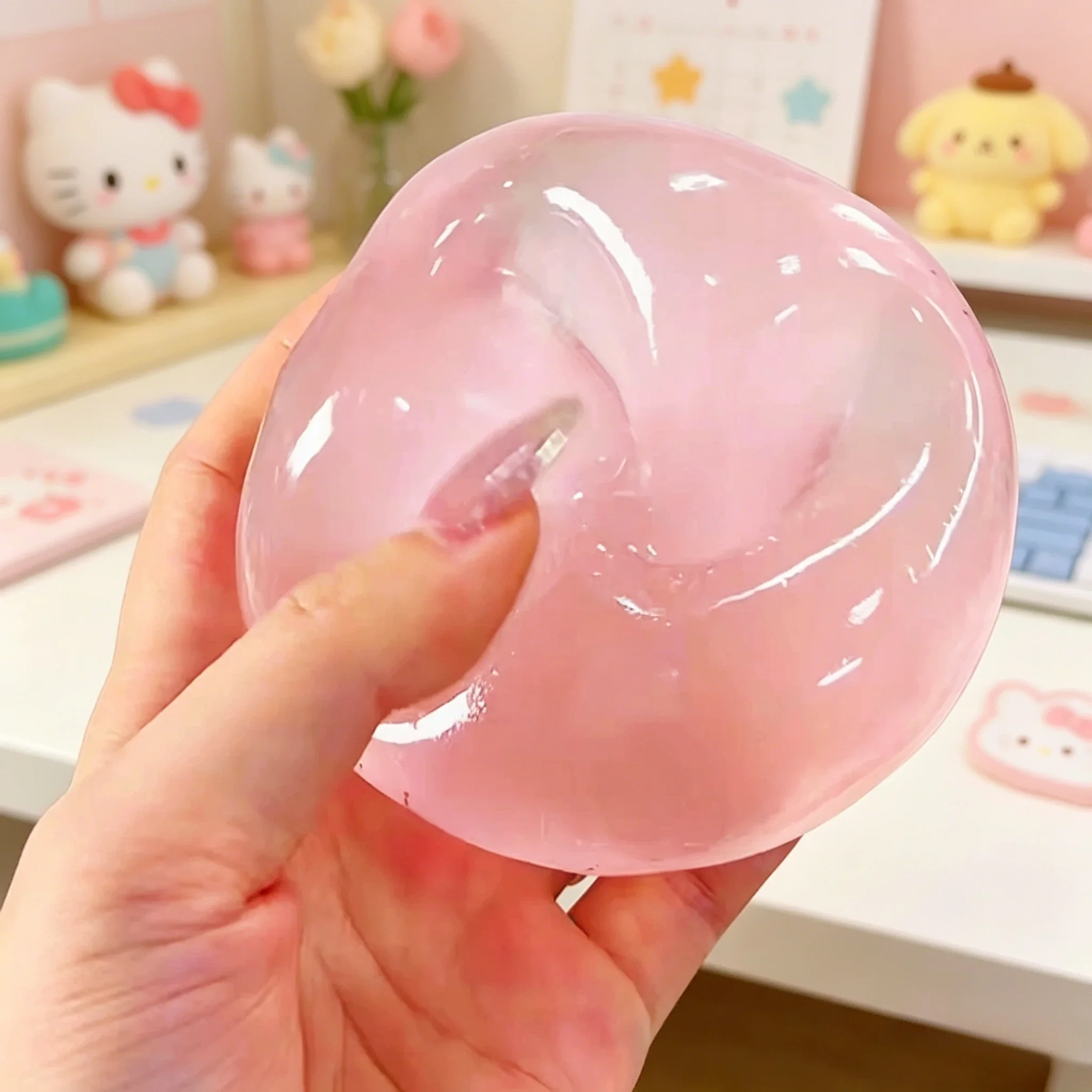 Clear Blue Maltose Squishy Fidget Toy Tender Simulated Slow Rebound Anti-Stress Anxiety Relief Portable Decompression Toy