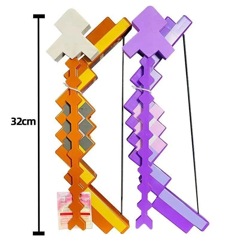 Pixel Anime Bow & Arrow Toy Set, Safe Foam Arrows, Long Range Shooting, Kids Birthday Party Gift