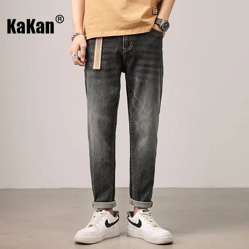 Kakan - Casual Loose Black Jeans From Europe and America, New Youth Jeans for Spring and Summer Men's K023-186