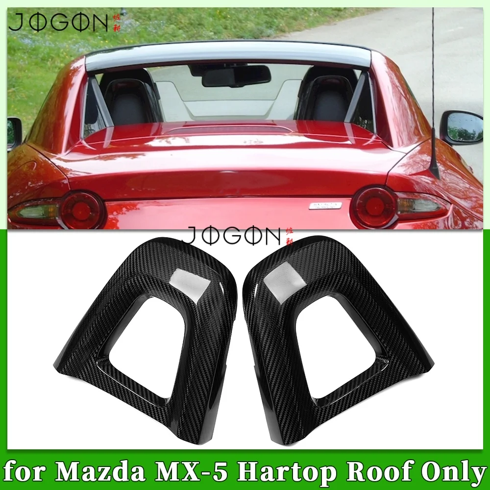 DRY Carbon Fiber Car Roadster Rear Seat Back Headrest Roll Bars Cover Trim Decoration For Mazda MX-5 MX5 Miata ND 2016-2023