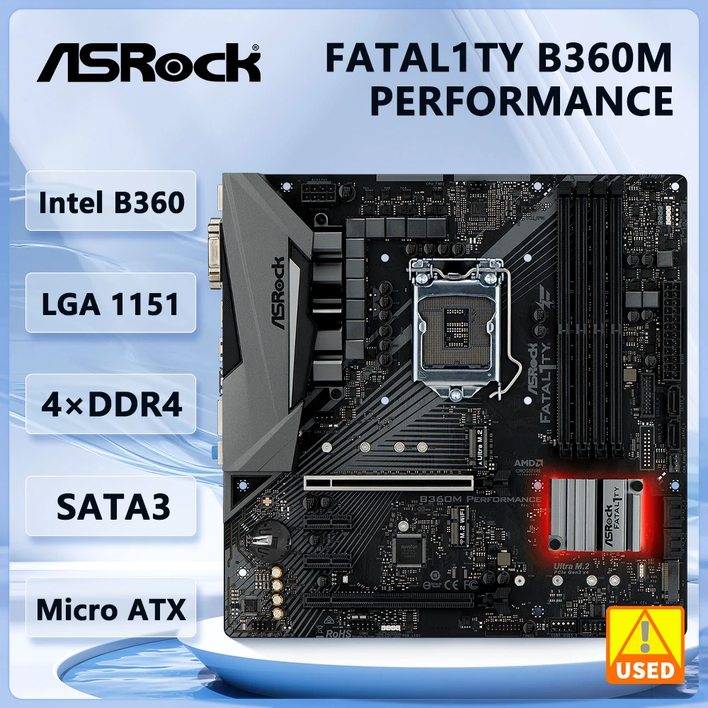 

Материнская плата ASRock Fatal1ty B360M Performance Intel B360 LGA 1151 DDR4 128 ГБ с поддержкой i7-9700 9500F 8600 9100 9400 8100 Micro ATX