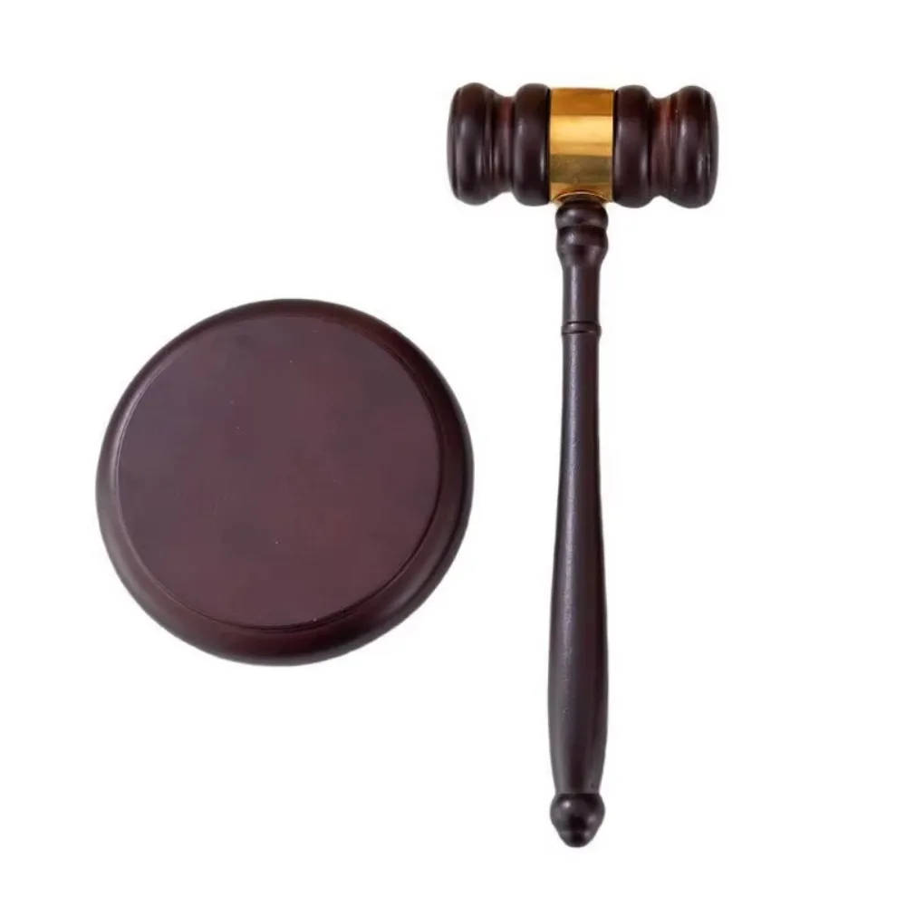High Quality Wooden Judge Hammer Long Handle comfortable Grip Wood Adjudgement Gavel Handcrafted Multi-functional