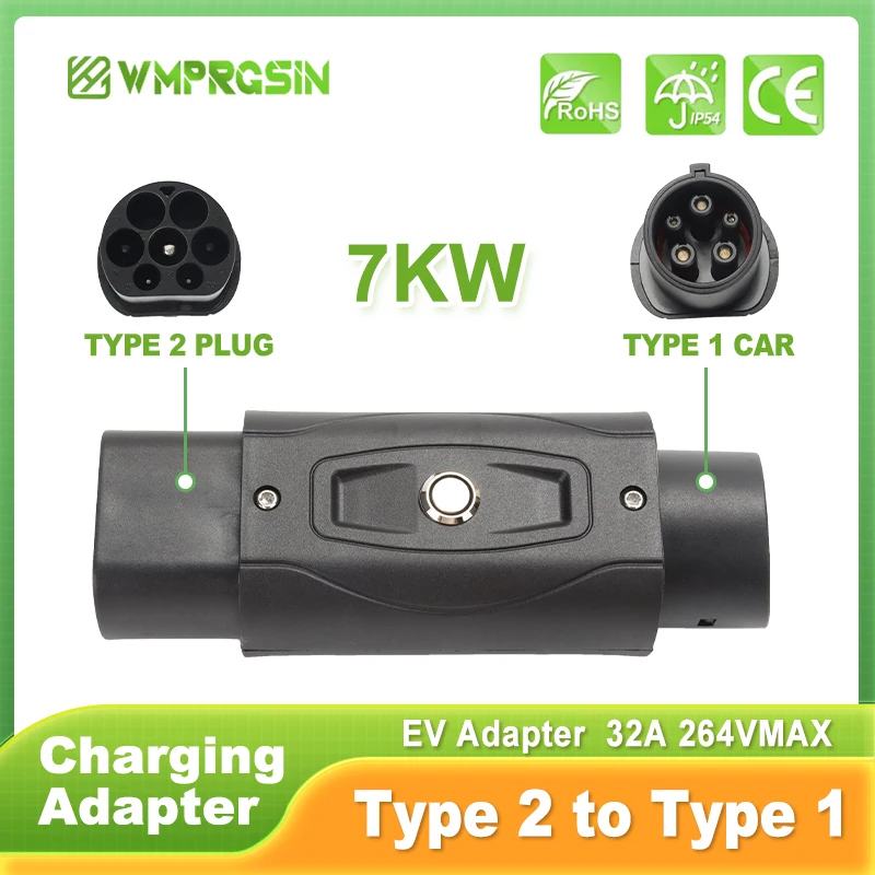 

7KW Plug Adapter Ccs2 Type 2 To Ccs1 Type 1 Adapter BYD EV6 EV9 ID4 Charger Station 220v All For Car J1772 Charger Products 32A