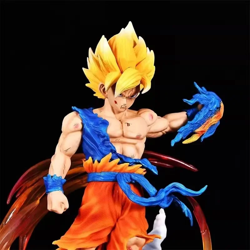 Figura de acción de Dragon Ball Z, estatua de Super Saiyan, modelo de Pvc, juguetes de colección de adorno para niños, Son Goku, Gk, 27cm