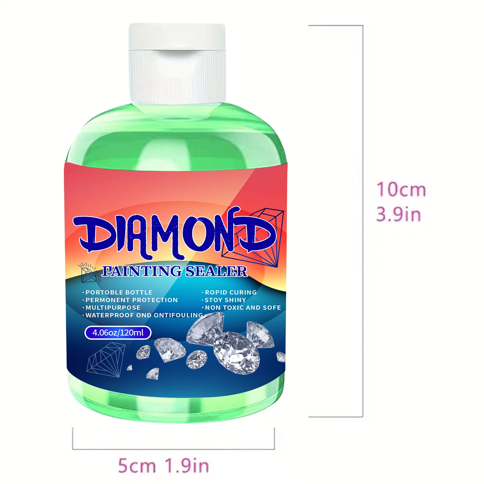 4In1 120ML Diamond Painting Sealer with 3 Pcs Brushes  Art Permanent Hold & Shine Effect Sealer Diamond Painting Puzzle