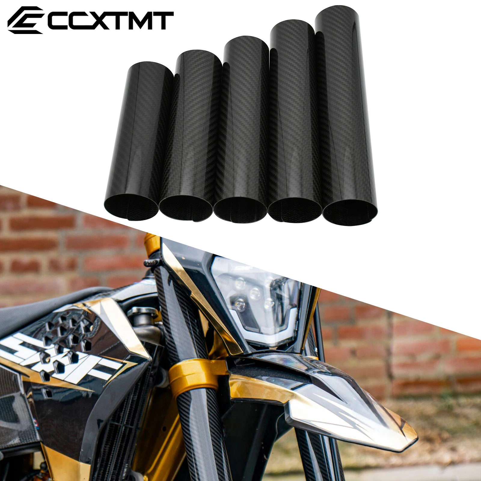 

Motocross 160mm 178mm 202mm 225mm 248mm Fork Wraps Protectors in Full Carbon Fiber For Honda KTM Kawasaki Motorcycle Dirt Bikes