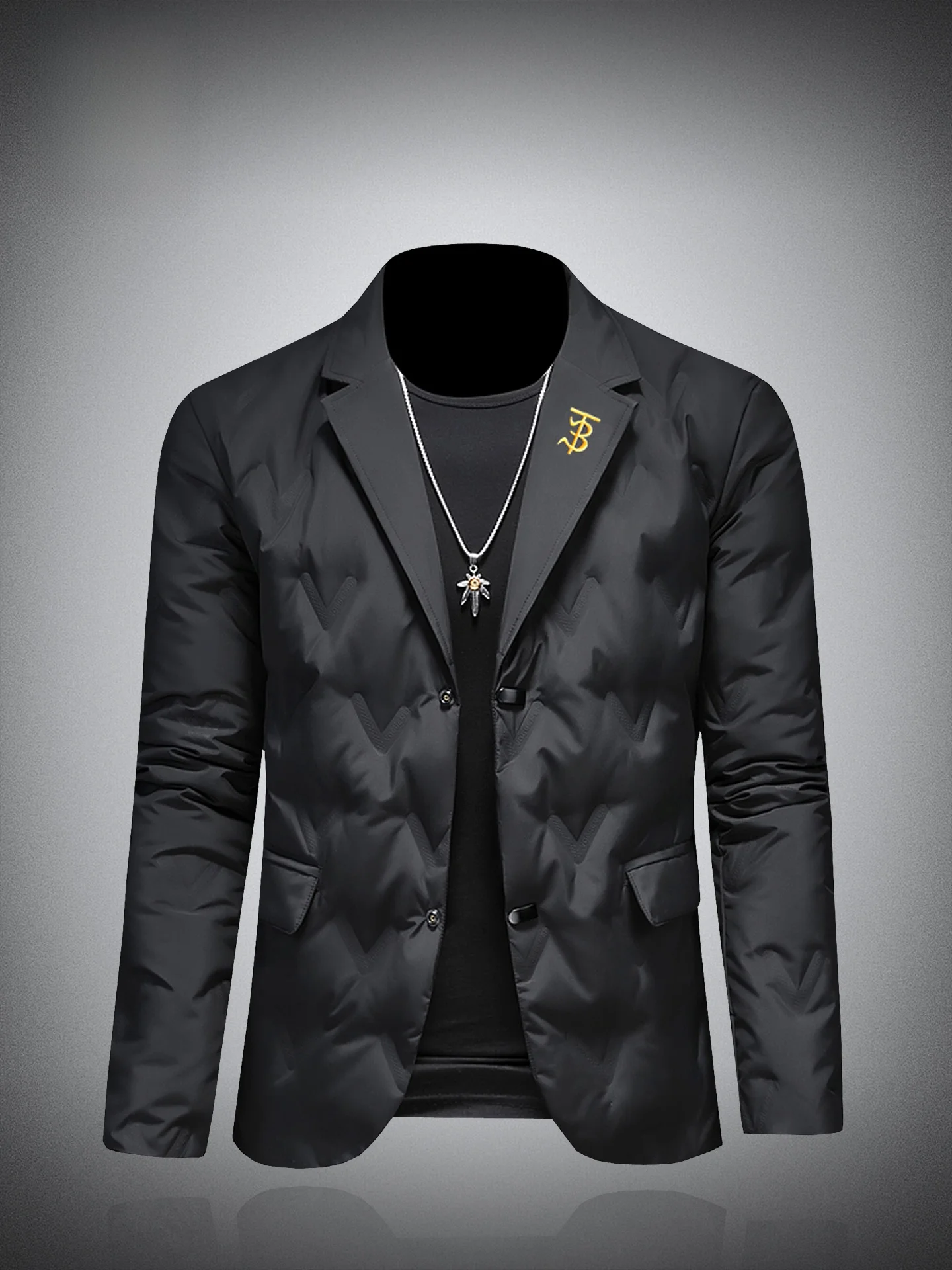 

Мужская приталенная пуховая куртка с вышивкой, модная городская, белая, легкая, зимняя, из полиэстера