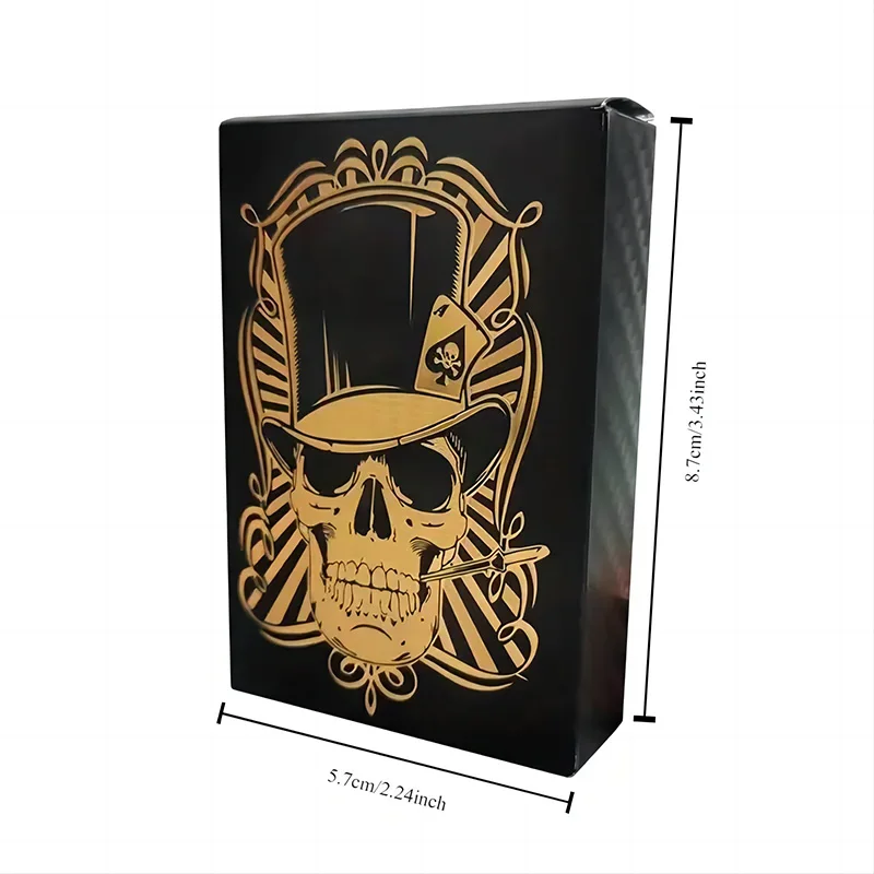 Black Playing Cards Skull-Embossed Poker Cards Deck Of Cards Smooth Foil Playing Cards With Storage Box For Texas Holdem Poker