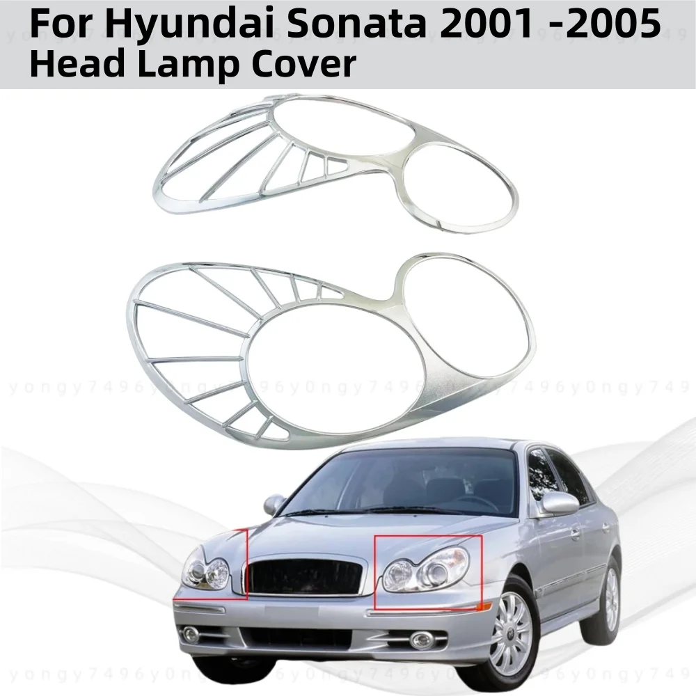 

For Hyundai Sonata 2001 2002 2003 2004 2005 2PCS Chrome Car Accessories Light Decorative Head Lamp Covers Trim Paste Style