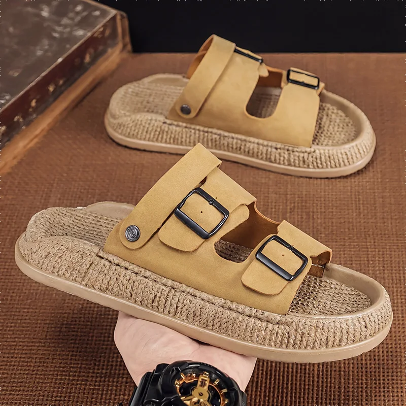 

Trend Spotting Men's Slippers 2026 Men Sandals Summer Casual Shoes Fashion Anti Slip Male Shoes Wear-Resistant Rubber Footwear 7