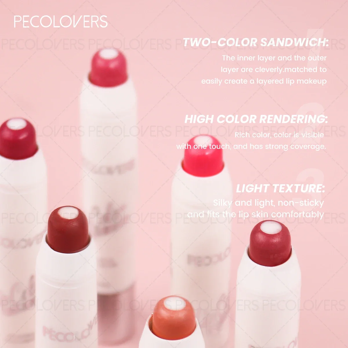 Rossetto a lunga durata Idratante Balsamo per labbra rosso 2 in 1 Rossetto sandwich nudo Rossetto antiaderente impermeabile