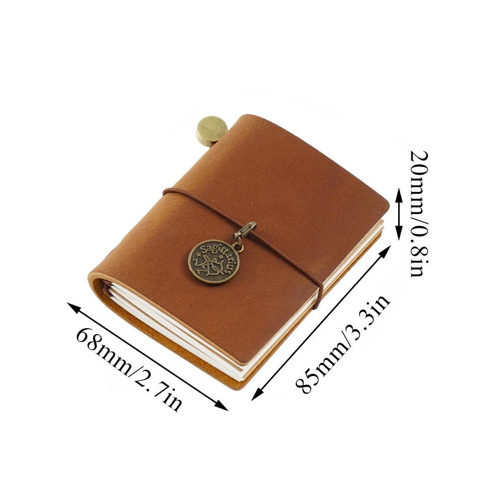 Retro Traveler\'s Notebook Mini Loose-leaf Notebook Top Layer Leather Pocket Planner Notebooks For Students Stationery Sketchbook