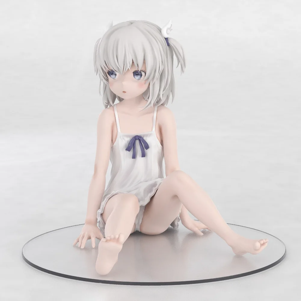 Figurka ilustracyjna Makoto Shiroikone siedząca figurki akcji Kawaii słodkie figurki akcji lalki model PVC statuetka prezenty 8cm