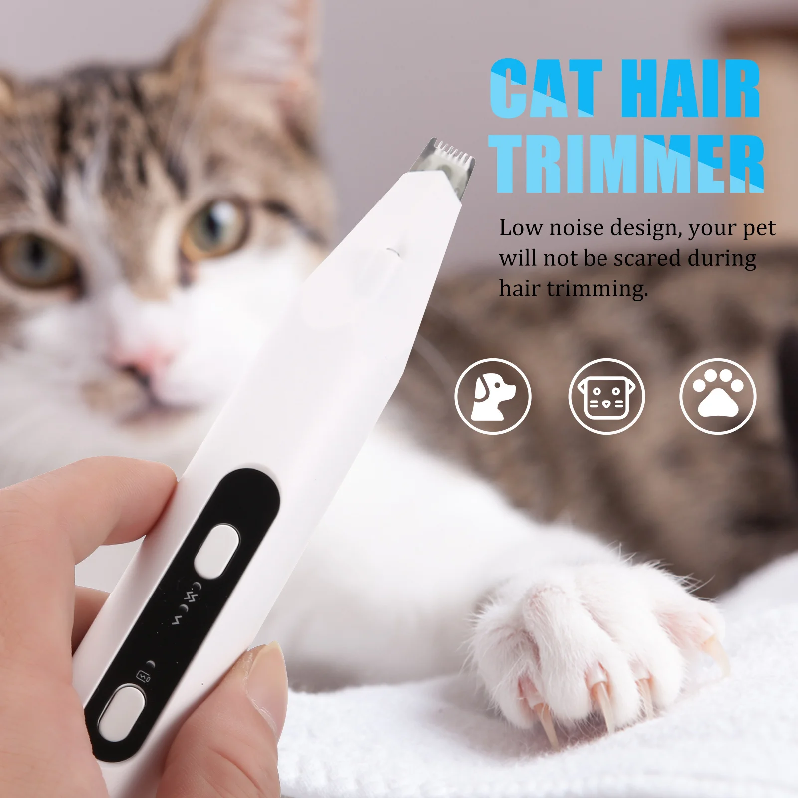 

1Set Pet Hair Trimmer Electric Rechargeable Quiet Handheld Grooming Tool Durable Strong Motor for Cat Dog Pet Hair Trimmers