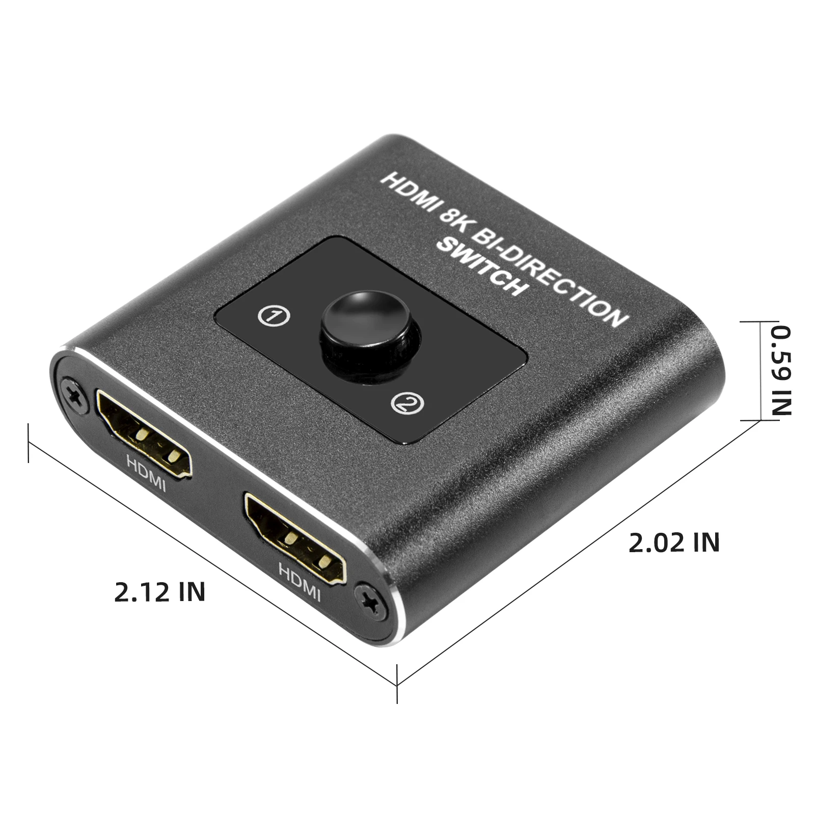 HDMI 2.1 Switch,8K HDMI Splitter 1 in 2 Out,HDMI switcher 2 in 1 Out.BI-Directional Switch Support 4k@120Hz,8k@60Hz