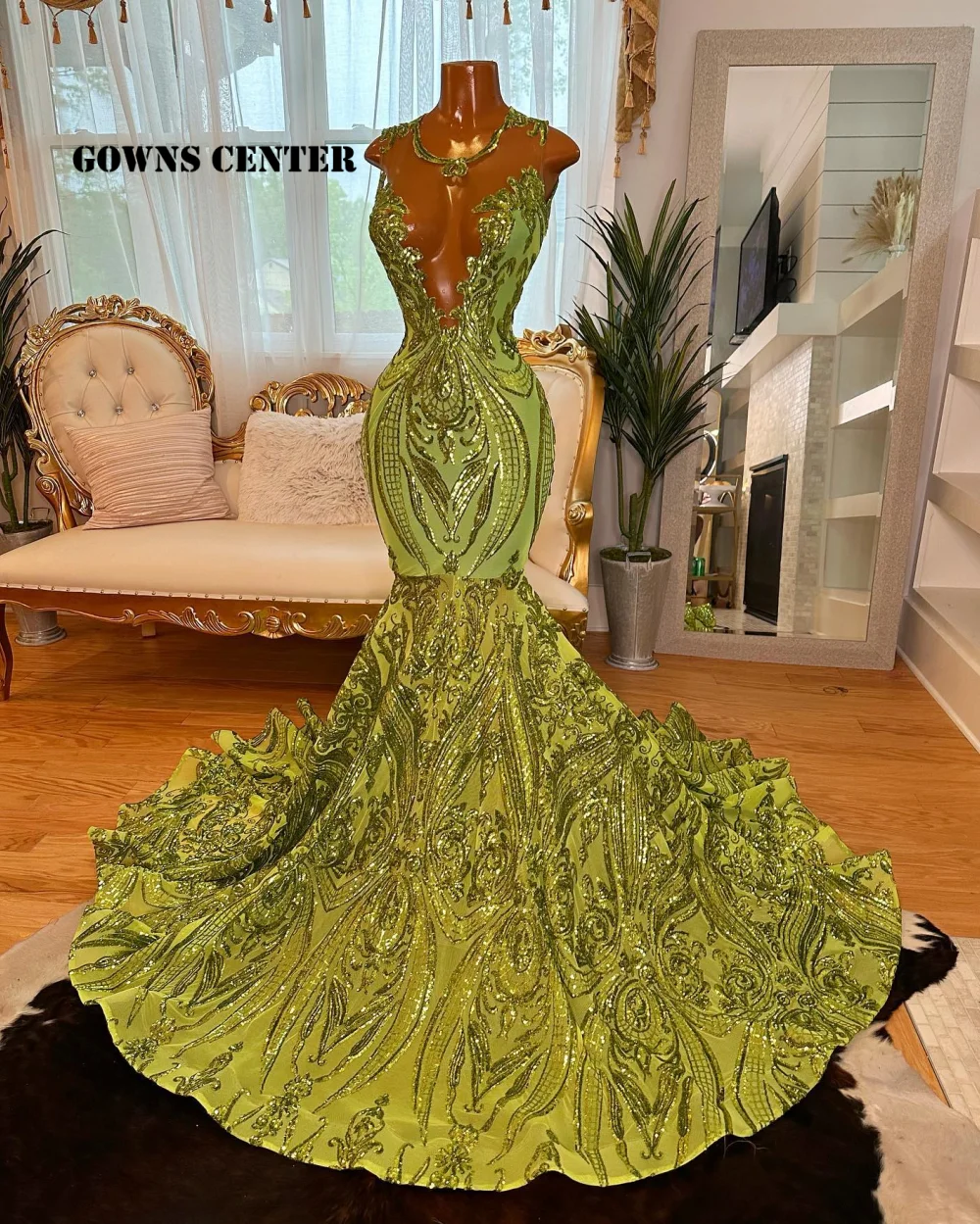 

Gorgeous Diamond Long Prom Dresses Customized Ice Blue Inlaid Sequins Mermaid Evening Gowns Black Girls Evening Dress