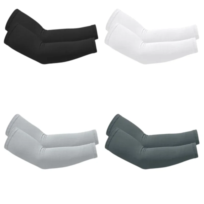 4 Pairs Ice Silk Arm Sleeves UV Protection Breathable Quick Dry Straight Cooling Sun Sleeves Cycling Driving Outdoor Sports