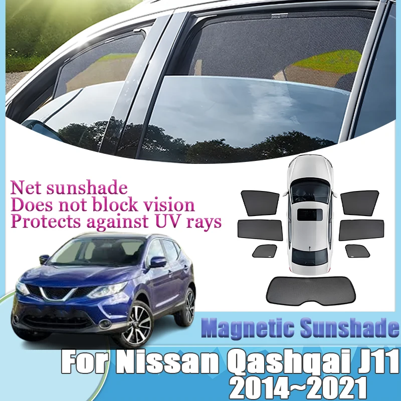 

For Nissan Qashqai J11 Rogue Sport 2014-2021 Accessories Anti-UV Car Mesh Sun Shade Magnetic Sunshade Windshield Car Accessories