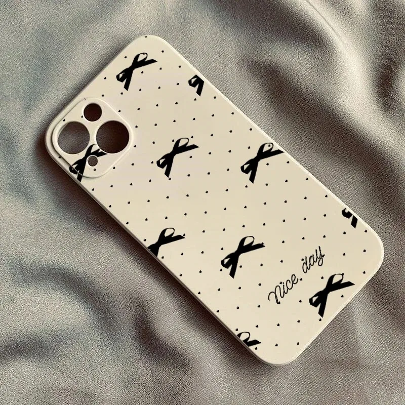 حافظة على شكل فيونكة وردية لطيفة لهاتف آيفون 16 15 14 13 12 11 Pro Max X XS Max 7 8 Plus SE 2020 16E غطاء سيليكون على شكل قلب فتاة صغيرة