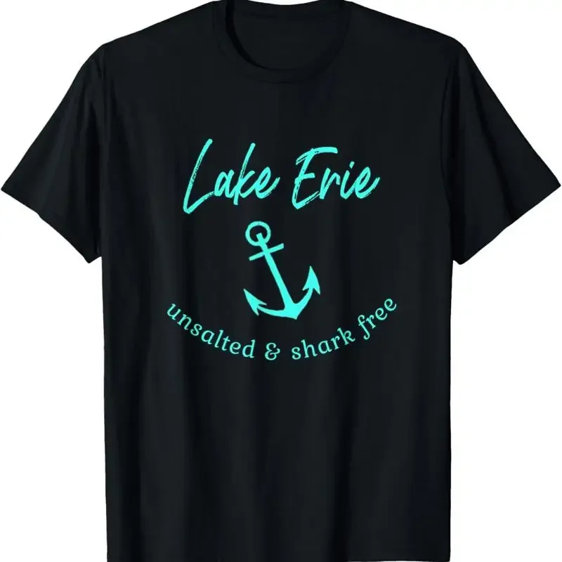 Camiseta de Pesca en Barco en el Lago Erie, Ohio, Sin Sal, Libre de Tiburones