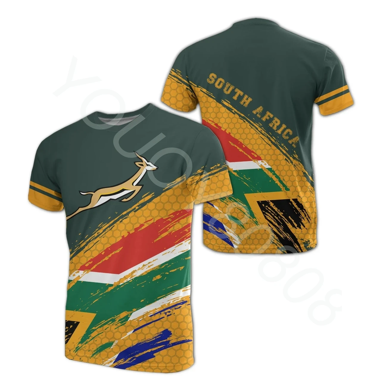 

New Africa Zone T Shirt Summer Print South Africa T Shirt Elysia Style Casual Street Style Sports Men Clothing