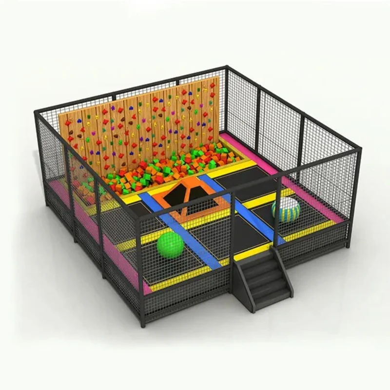 

Small trampoline park climbing wall foam pit trampoline indoor playground indoor children's trampoline