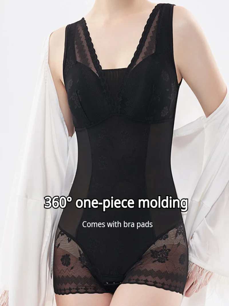 مشد جسم نسائي قطعة واحدة مع حمالة صدر ، ملابس داخلية غير ملحومة ، بدلات جسم رفيعة جيدة التهوية ، شد الخصر ، تحكم في البطن ، صديقة للجلد #1