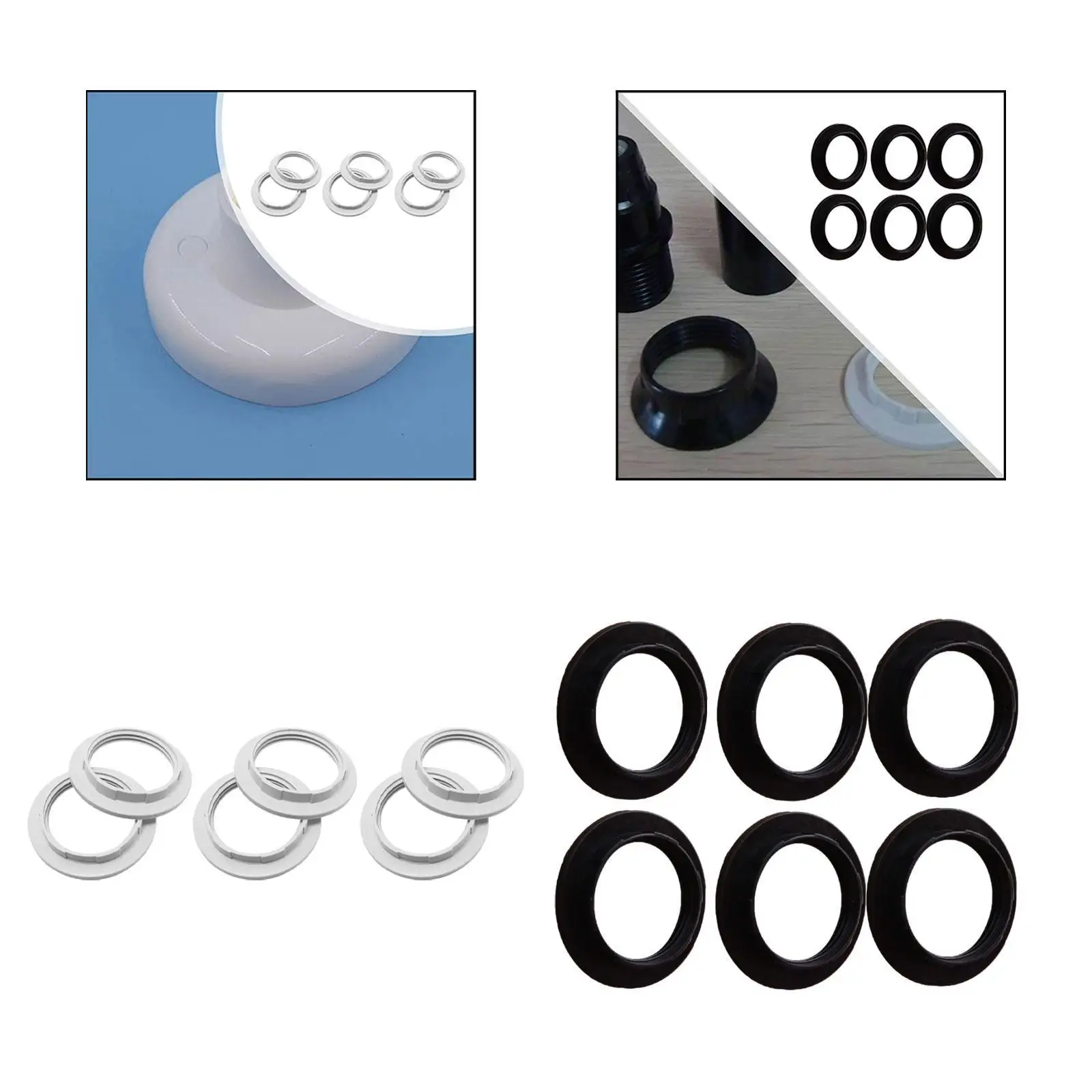 6 Pieces E27 Lamp Holder Ring Professional Lamp Head Base Lamp Holder Rings Light Fixture Accessories Light Collar Rings